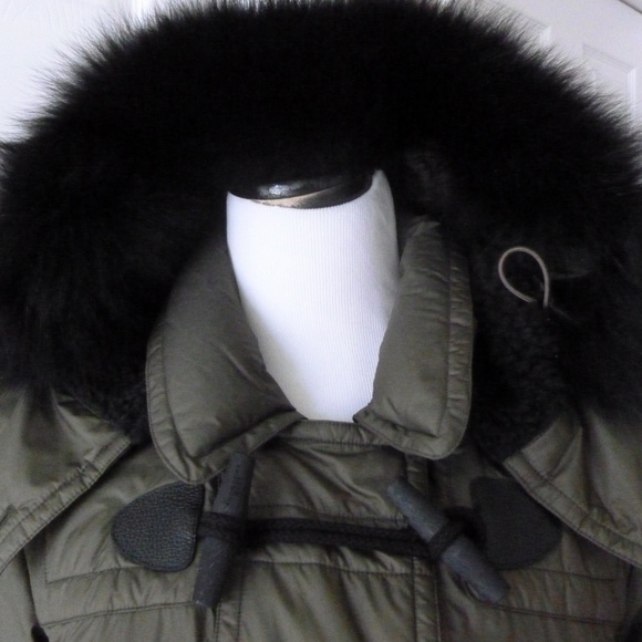 Burberry Worthington Down Toggle Coat Fox Fur Hood - Picture 3 of 8